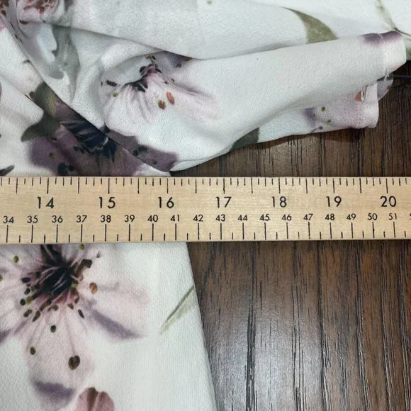 Lulus Shift Dress Small Ivory Floral Off-the-Shoulder Short Sleeve Women's - Picture 11 of 14